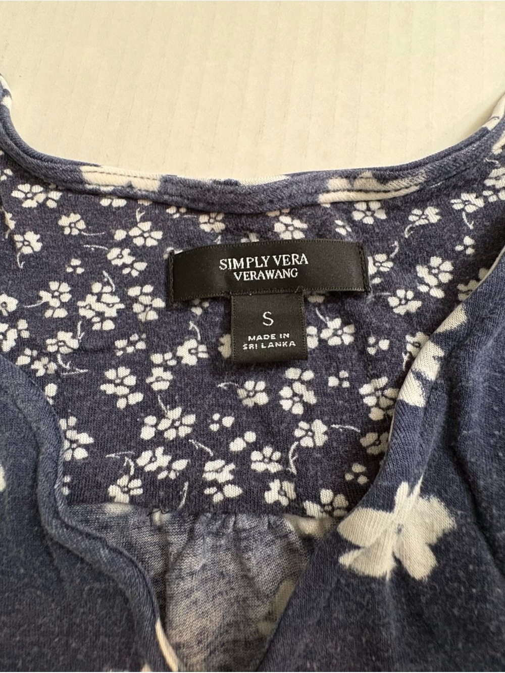 Vera Wang Navy and White Floral Maxi Dress Small - Picture 6 of 8